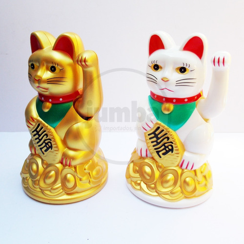 Gato De La Fortuna Maneki Neko 11.5 Cm 1 Pila Aa Incluida