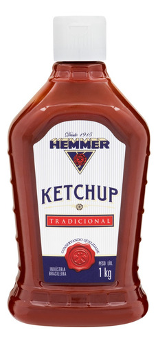 Ketchup Tradicional Sem Glúten Squeeze 1kg Hemmer