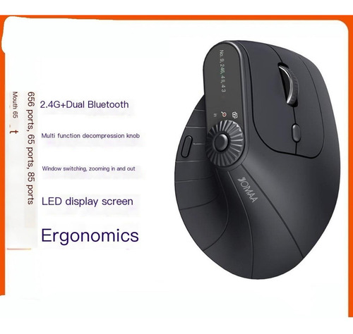 Ratón Ergonómico Recargable Inalámbrico Bluetooth 2.4g