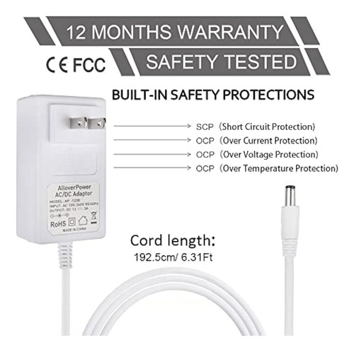Cable De Alimentación De 12 V Y 3 A Para 4 Mamás Mamaroo 2/4