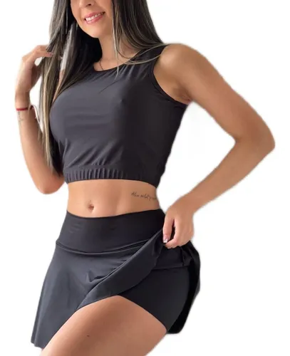 Influencia Adjuntar a codicioso Conjunto Deportivo Lycra, Faldashort Top