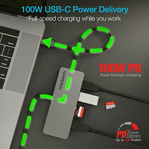 Naztech Maxdrive7 Universal Usb-c Adapter Hub Space Grey