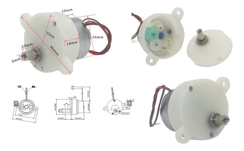 Motor 3 Tipo Lento De 6vdc 5 Rpm Con Reductor Dc Reversible