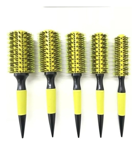 Kit 5 Professional Hairdressing Brush With Boar Bristle