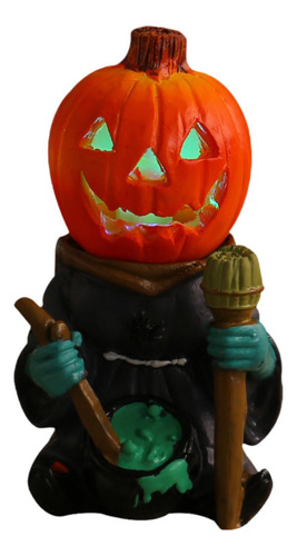 Escultura De Calabaza Iluminada, Adorno 14 Cm X 8 Cm X 6 Cm