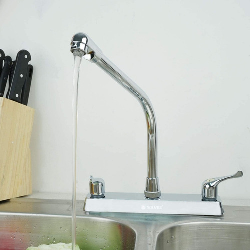 Llave Mezcladora Solvex Fregadero Laton Cromo Espejo