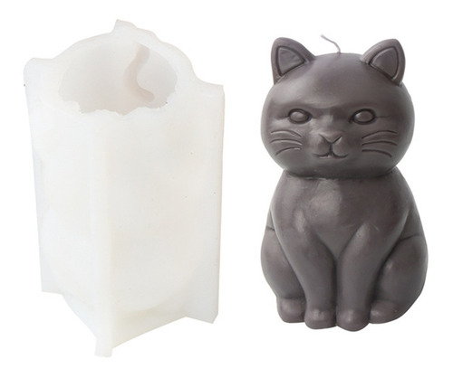 (b) Molde De Silicona Para Velas Con Forma De Gato Gordo Par