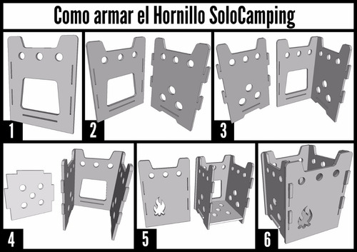 Imagen 6 de 10 de Hornillo Solocamping Lanín, Desarmable, A Leña,supervivencia