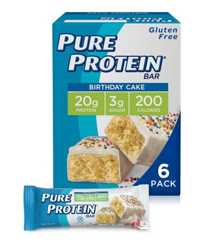 Box Pure Protein Bar - 6 Barras - Birthday Cake