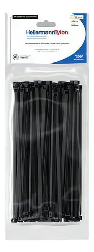 100 Abraçadeiras Nylon 190 X 4,8mm - Pretas - Hellermann (i) Cor Preto