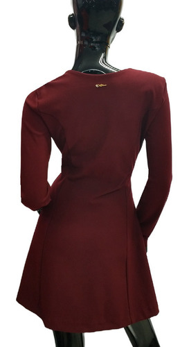 Imagen 3 de 4 de Vestido Casual Manga Larga Falda Circular Mujer
