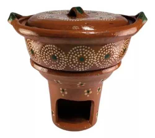 Cazuela Olla Barro 2kg Con Tapa Artesanal Tradicional