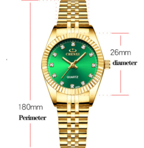 Elegante Reloj De Pulsera Luminoso De Cuarzo De Lujo
