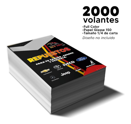 Volantes Full Color - Glasse 150 - 1/4 Carta - 2000 Unidades