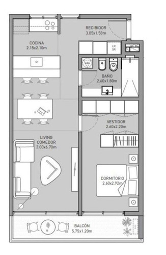 Imagen 4 de 14 de Apartamento En Venta De 1 Dormitorio Con Terraza Al Frente - Punta Carretas