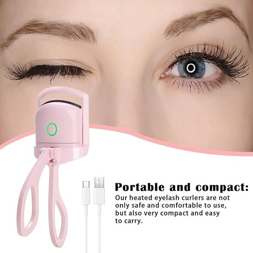 Rizador De Pestañas Eléctrico De Larga Duración Carga Usb Color Rosa