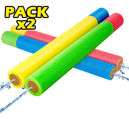 Pack X2 Pistola Lanza Agua Esponja Piscina Verano Juego Niño