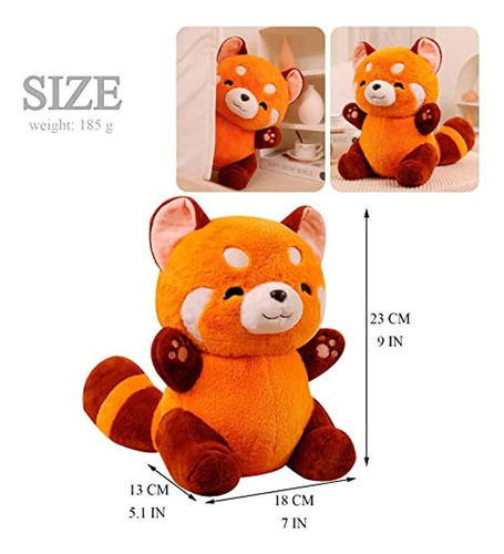M Muñeca De Peluche Con Lindo Panda Rojo De 9 Pulgadas For