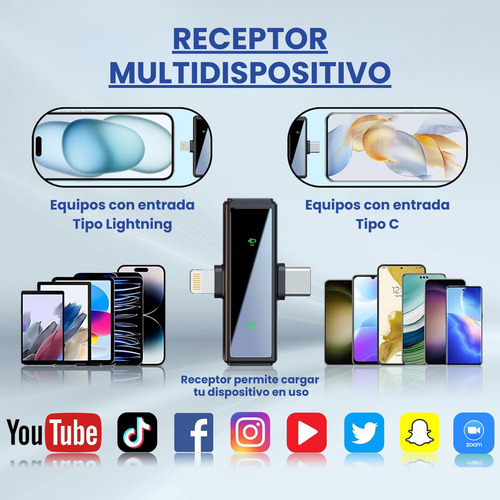 Microfono Inalambrico Solapero Dual 2en1 + Estuche Cargador