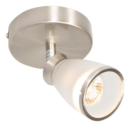 Lámpara De Techo Riel Níquel Satinado 50w Gu10 1 Luz