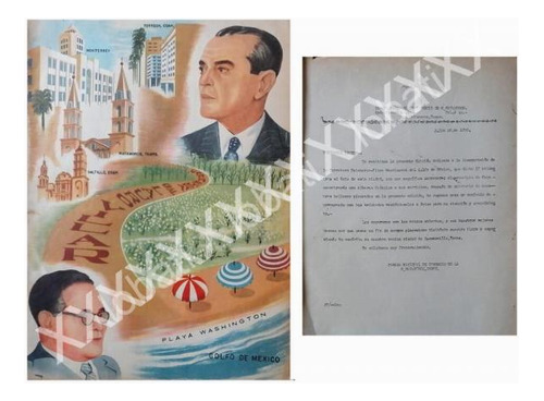 Cartel De Inauguran Carretera Playa Washington 1955