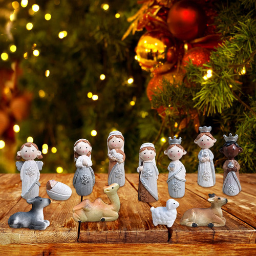 Juego De 12 Figuras Navideñas Para, Juego De