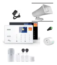 Comprar Kit De Alarma Inalámbrica Wifi Gsm Con Sirena 30w Tuya Smart