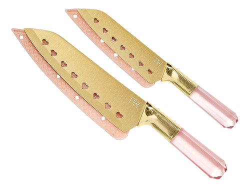 Paris Hilton Set De 2 Cuchillos Acero Inoxidable Color Rosa Chicle