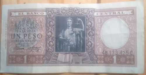 Billete Serie C - Un Peso Moneda Nacional - Banco Central