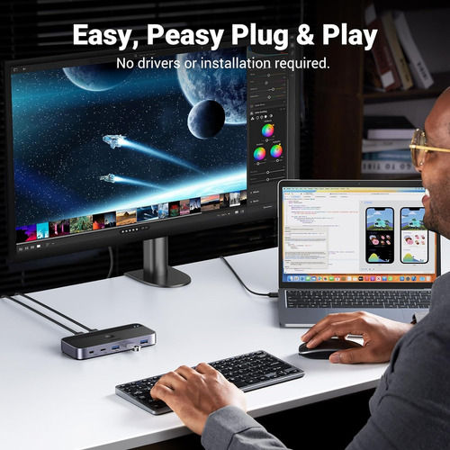 Conmutador Kvm Usb 3.0 Ugreen 2 Pc - 3 Entradas Usb A Y 1 C