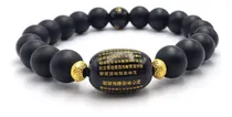 Comprar Pulseras Feng Shui Autentico Onix Mate Y Dije De Ágata