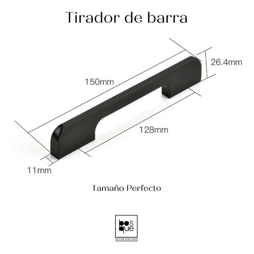 Tirador Exclusivo Black Matte 150mm (2 Unidades)