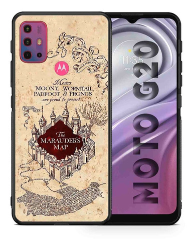 Funda Moto G20 Mapa Del Merodeador Harry Potter Tpu Uso Rudo