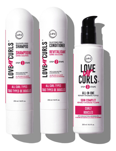 Lus Brands Love Ur Rizos Para Cabello Rizado, Sistema De 3 P