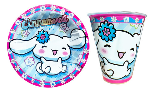 Kuromi Fiesta 30 Platos + 30 Vasos Desechables 