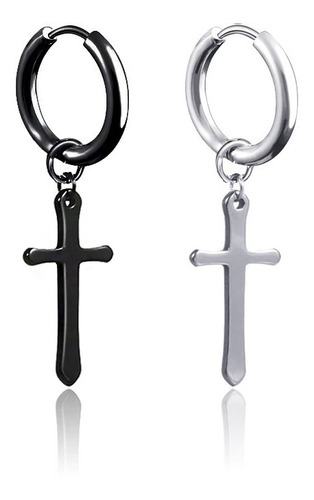 Arete Hombre Mujer Cruz  Piercing Colgante Clip Pendiente