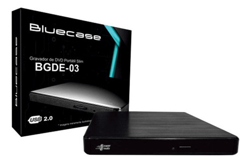 Gravadora De Dvd Externo Bluecase Slim Usb Bgde-03 Preto