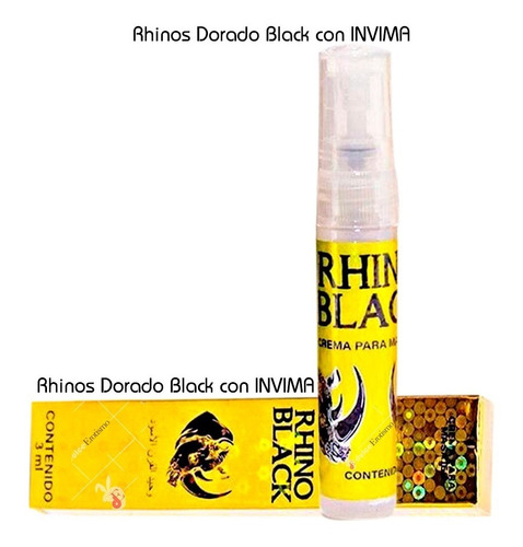 Imagen 2 de 7 de Rhino Dorado Retardante Sexual Spray Masculino 100% Original