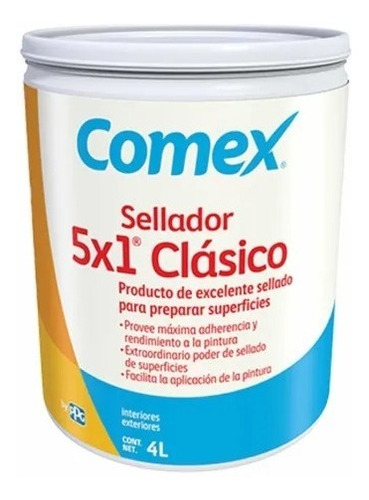 Sellador Comex 5x1 Clásico Para Recubrimiento Superficies 4l