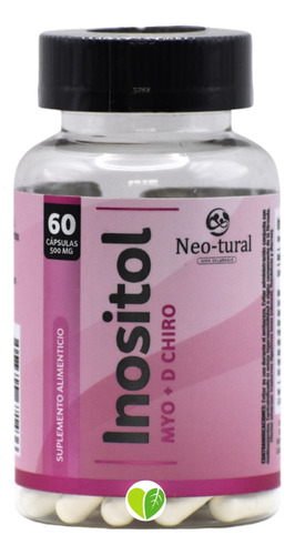 Inositol Myo Inositol D-chiro 60 Caps 500 Mg Sabor Sin sabor