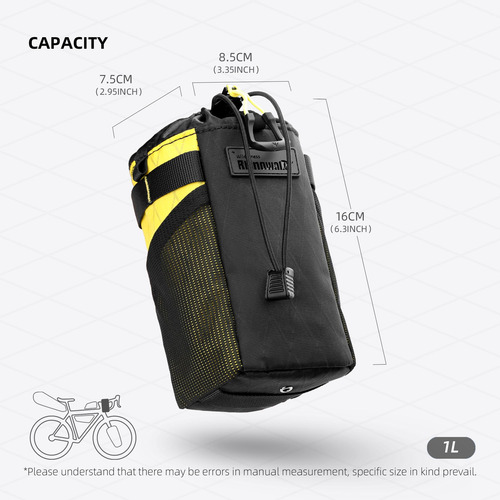 Bolsa De Agua Rhinowalk Modelo Snack Bag Ciclismo Negro Negro