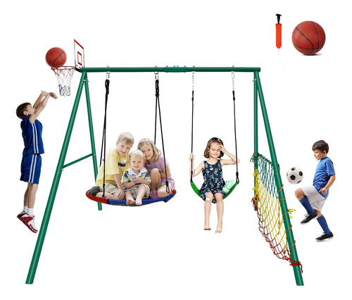 Juego De Columpio Al Aire Libre Con Platillo, Cintura Y Meta