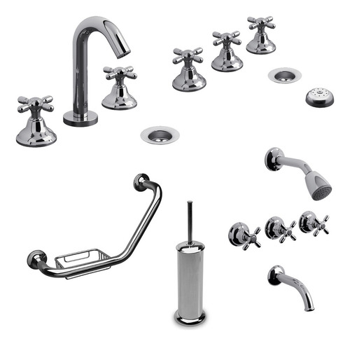 Griferia Fv Newport Lavatorio Ducha Bidet Accesorios Cs1397