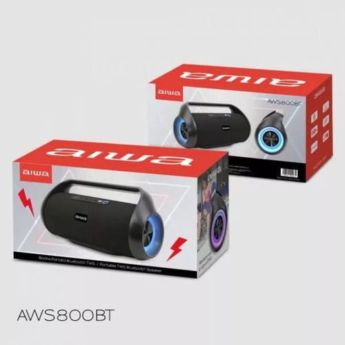 Imagen 3 de 5 de Parlante Portátil Aiwa Aws800bt Tws Bluetooth 35w X2 Boombox Color Negro