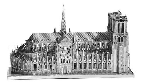 Catedral De Notre Dame Paris Rompecabezas Metal 3d