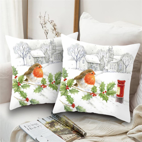 Funda De Cojín De Lino I Christmas Para Sofá Y Hogar