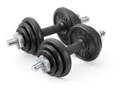 Kit 2 Mancuernas 12 Discos Pesas Maletin Gimnasio 20 Kilos