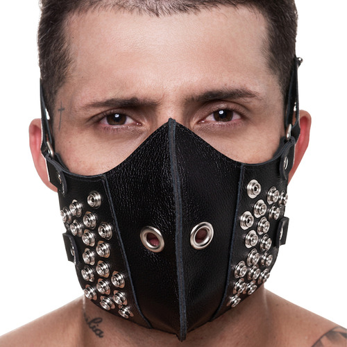 Imagem 1 de 3 de Mascara 100% Couro Com Detalhes Em Metal Sd Clothing
