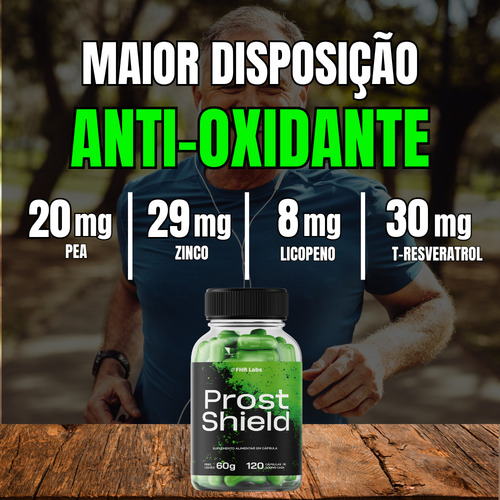 Prost Shield Sup Para Próstata 120 Caps Licopeno Resveratrol Neutro