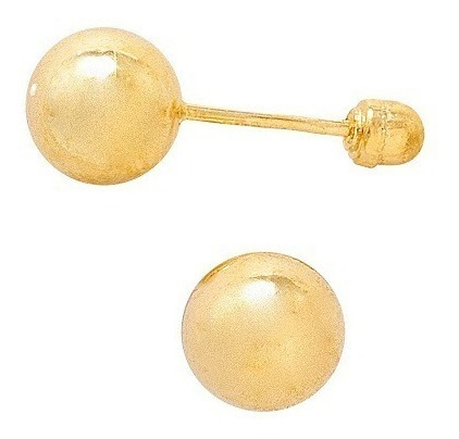 Imagen 2 de 2 de Broqueles De Bola Oro De 10k 5 Mm - 334